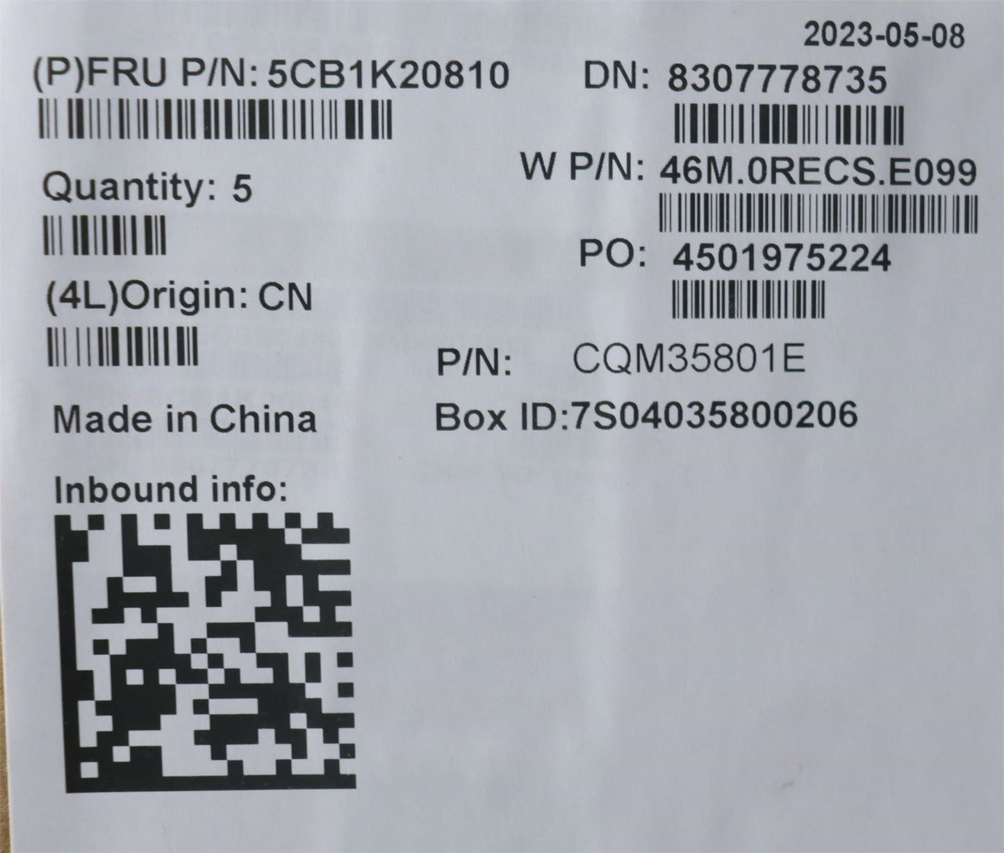 Lenovo Upper Case ASM_EURO ENGW82XX AG BL 5CB1K20810