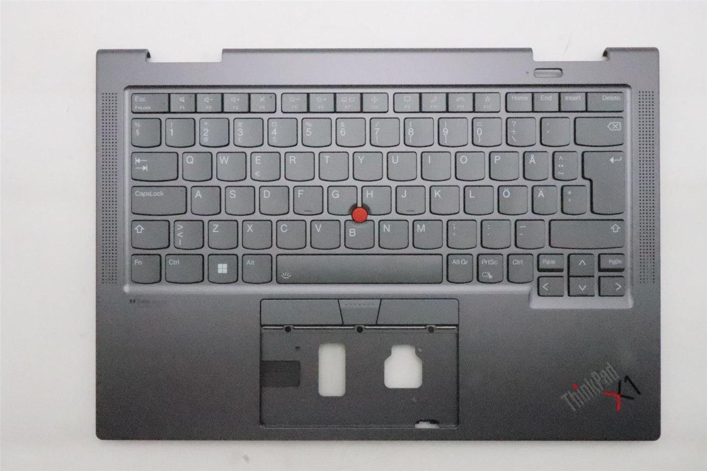 Lenovo Yoga X1 6th Keyboard Palmrest Top Cover Swedish Finnish Grey 5M11C40973