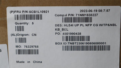 Lenovo UpperCase_BEL C82XD NFP CG NBL PL 5CB1L10921