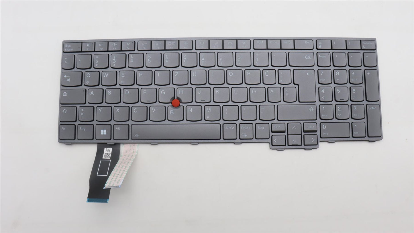 Lenovo ThinkPad P16s 1 T16 1 Clavier Allemand Gris Rétroéclairé 5N21D93845