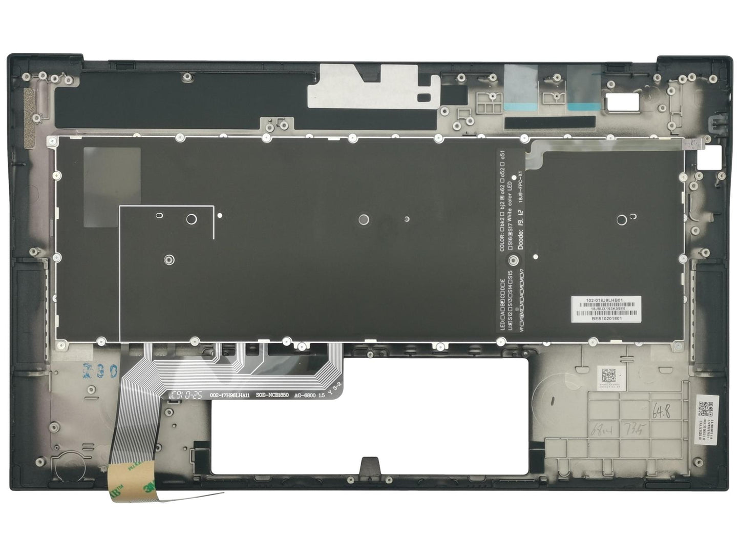 Acer Swift SF714-52T Palmrest Cover Keyboard German Black Backlit 6B.H98N7.011