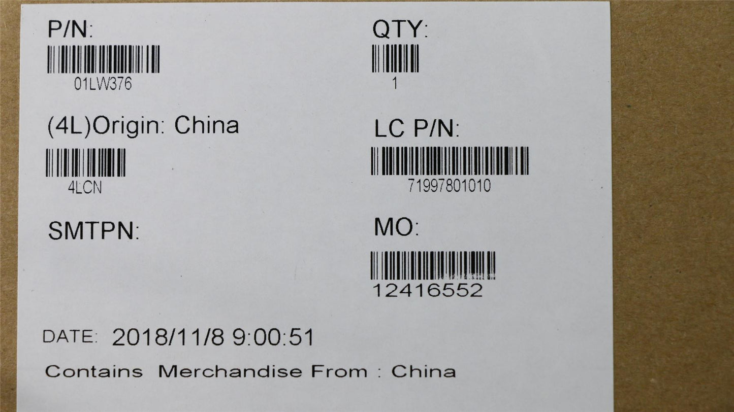Lenovo 01LW376 IHDG620 i5-8250U DC WIN NA NT