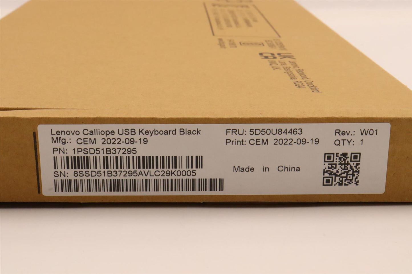 Lenovo USB Calliope KB BK SER 5D50U84463