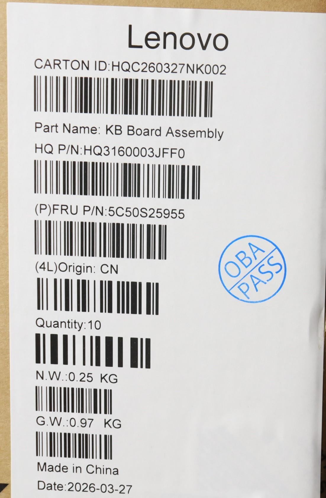 Lenovo CARDPOP Mic H 83TE Microphone Board 5C50S25955