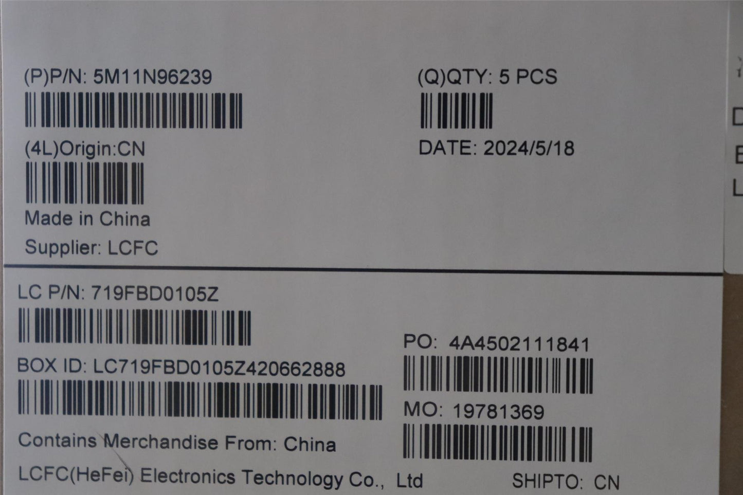 Lenovo MECH_ASM FRU KB EUROENG BL(TRI)US AG 5M11N96240