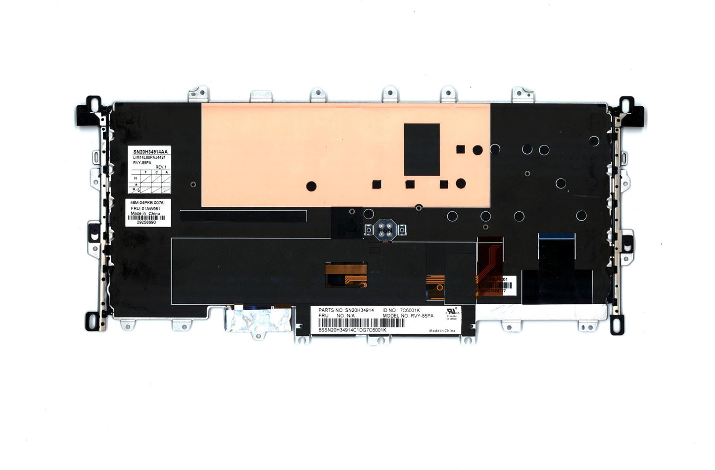 Lenovo MECH_ASM KBD,BR,LB,screw,CHY,Backlit 01AW951