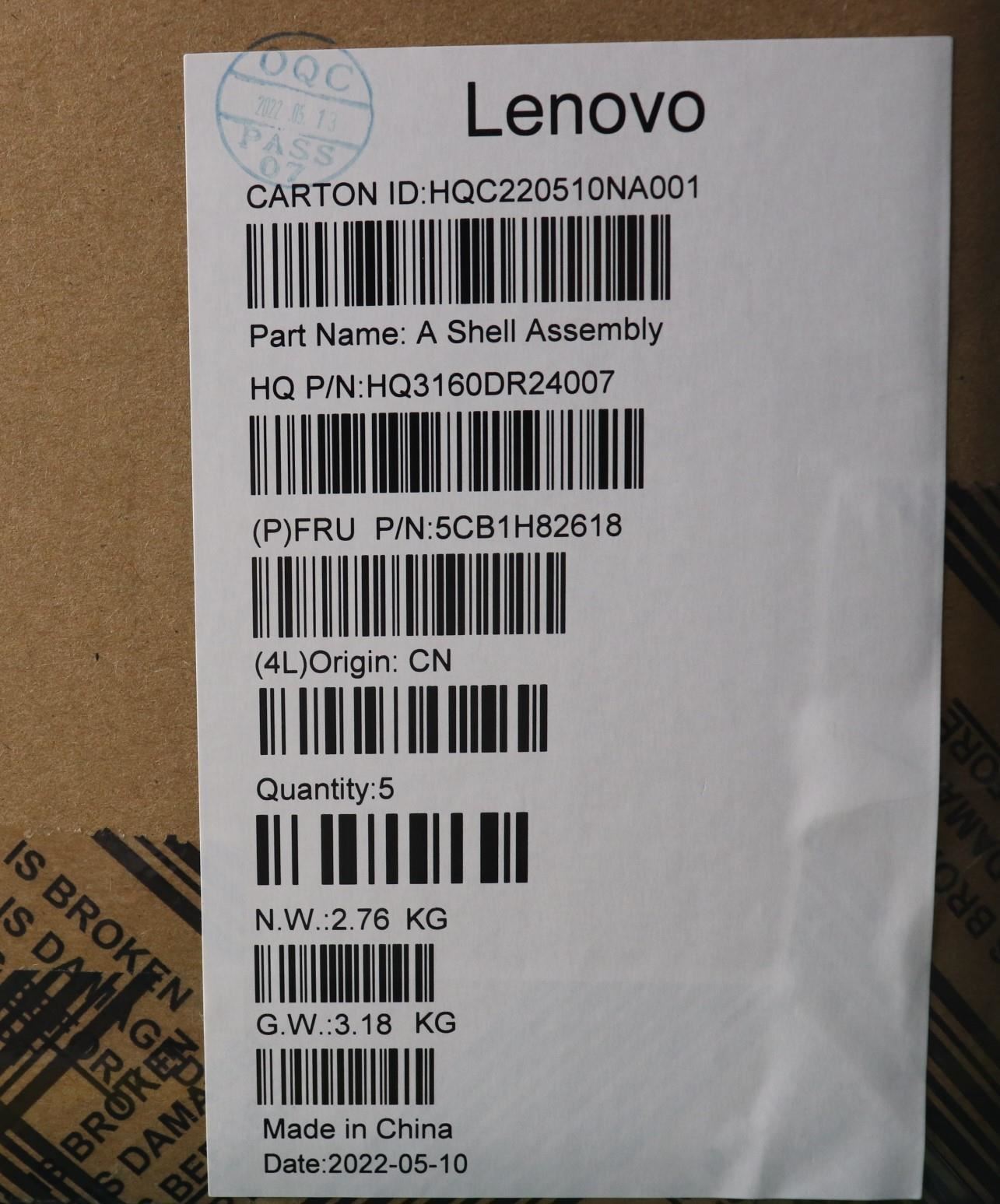 Lenovo IP Duet 3 Chrome 11Q727 LCD Cover Rear Back Housing Grey 5CB1H82618