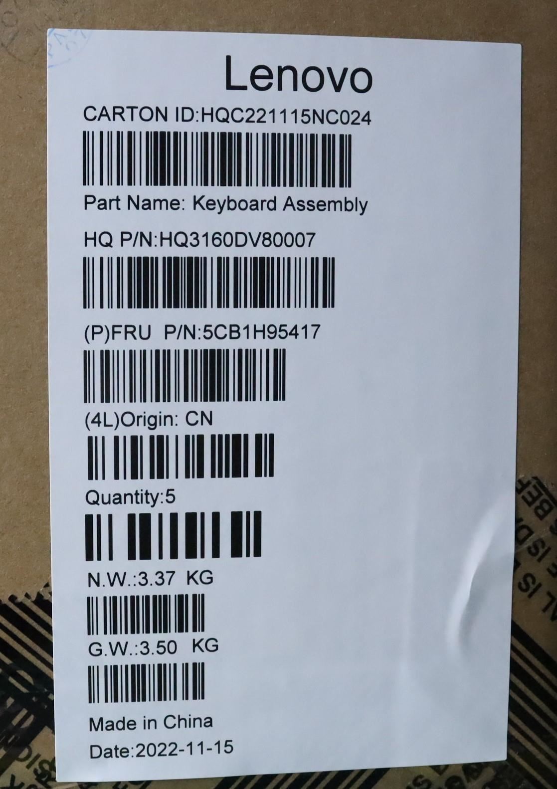 Lenovo Upper Case ASM_ITA H 82SK CLGY UMA 5CB1H95417