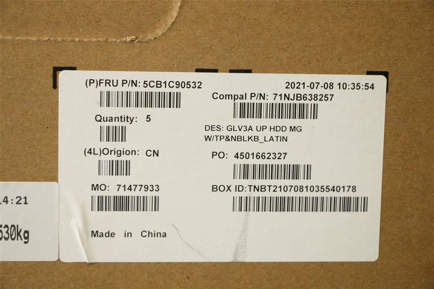 Lenovo ThinkBook 14 G3 ACL Palmrest Cover Touchpad Keyboard Grey 5CB1C90532