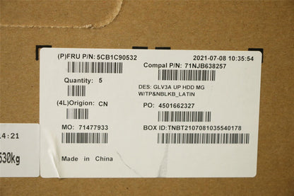 Lenovo ThinkBook 14 G3 ACL Palmrest Cover Touchpad Keyboard Grey 5CB1C90532