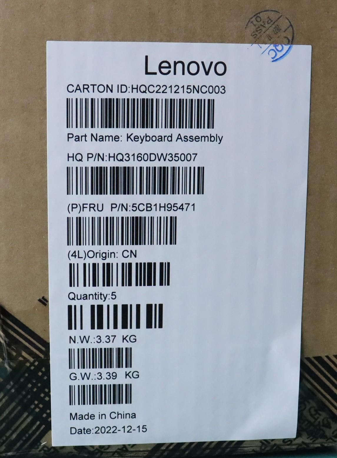 Lenovo IdeaPad 5 16IAH7 Palmrest Cover Touchpad Keyboard US Euro 5CB1H95471