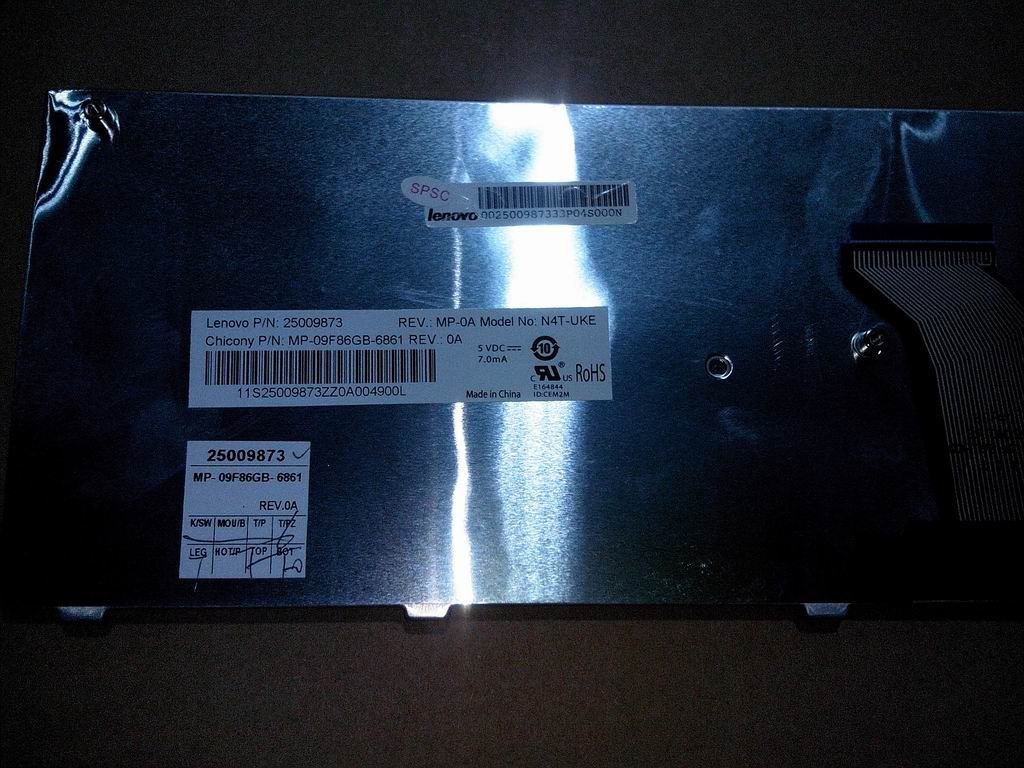 Clavier Lenovo IdeaPad Z500 Royaume-Uni Noir 25009873