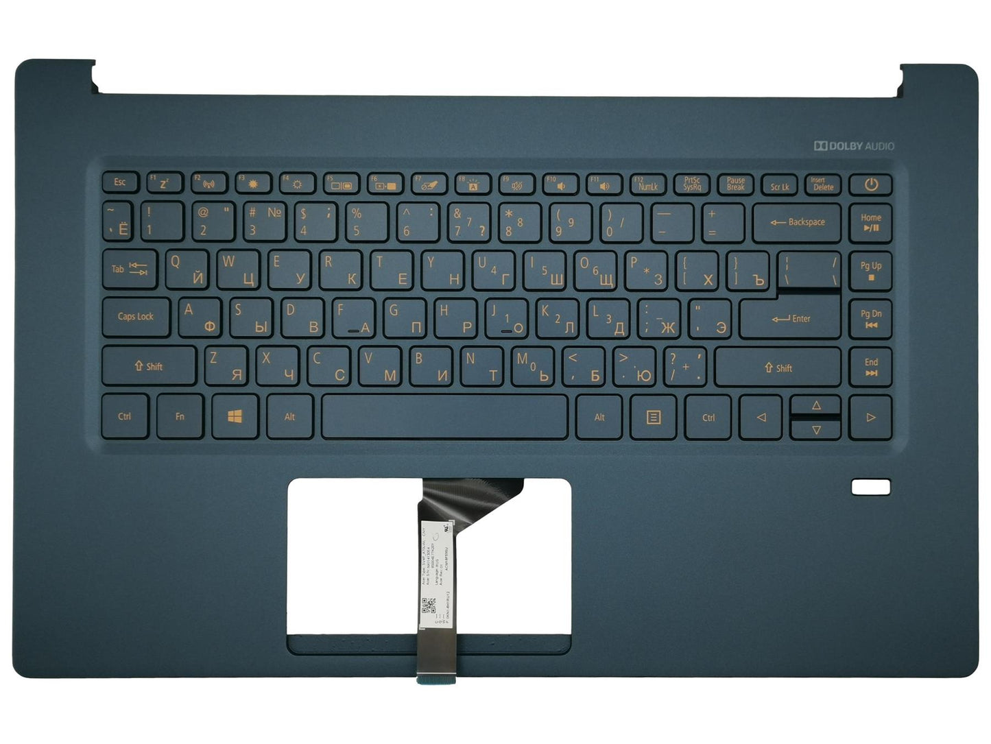 Acer Swift SF515-51T Palmrest Cover Keyboard Russian Blue Backlit 6B.H69N5.005