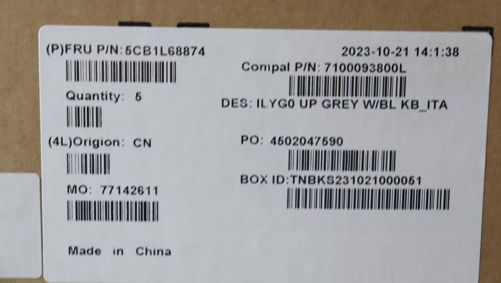 Lenovo Upper Case ASM_ITA C 82Y4 BLWH 5CB1L68874