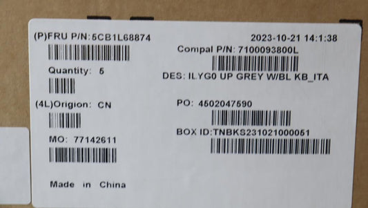 Lenovo Upper Case ASM_ITA C 82Y4 BLWH 5CB1L68874