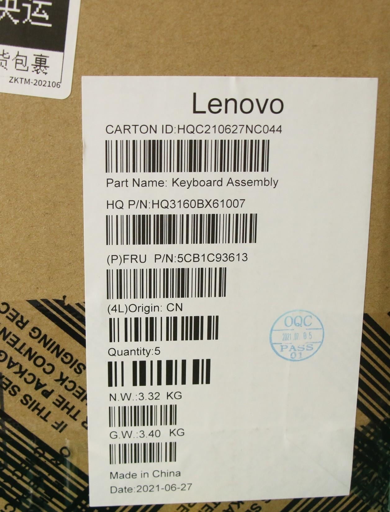 Lenovo ThinkBook G2 ITG Keyboard Palmrest Top Cover Russian 5CB1C93613