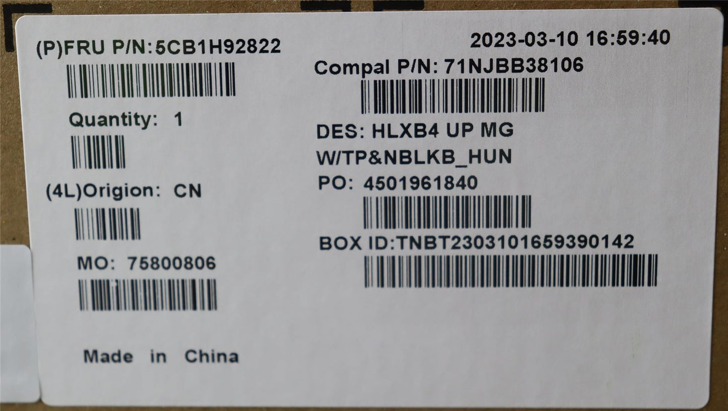 Lenovo ThinkBook 14 G4 ABA Palmrest Cover Touchpad Keyboard Grey 5CB1H92822