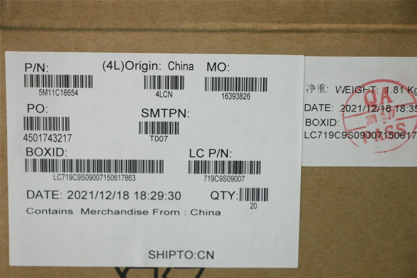 Lenovo 5M11C16654 MECH_ASM LCFC 540BT DIM Rail