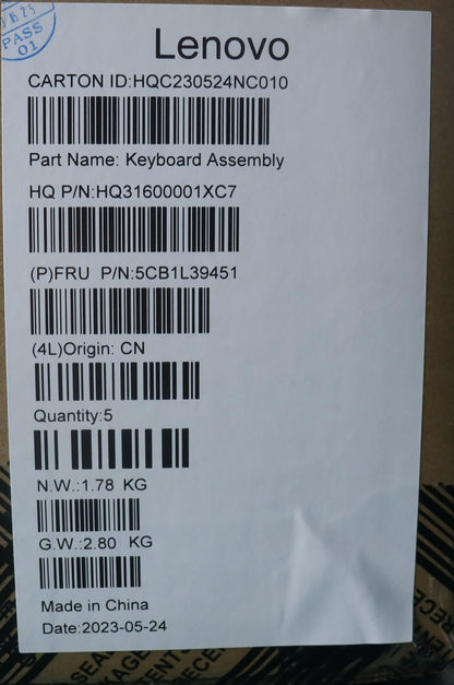 Lenovo COVER Upper Case ASM_POR H 82Y7STGYNPS 5CB1L39451
