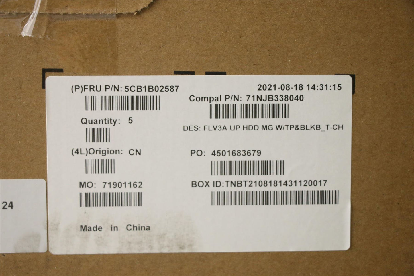 Lenovo Upper Case ASM_TC C 20VF HDMGBL 5CB1B02587