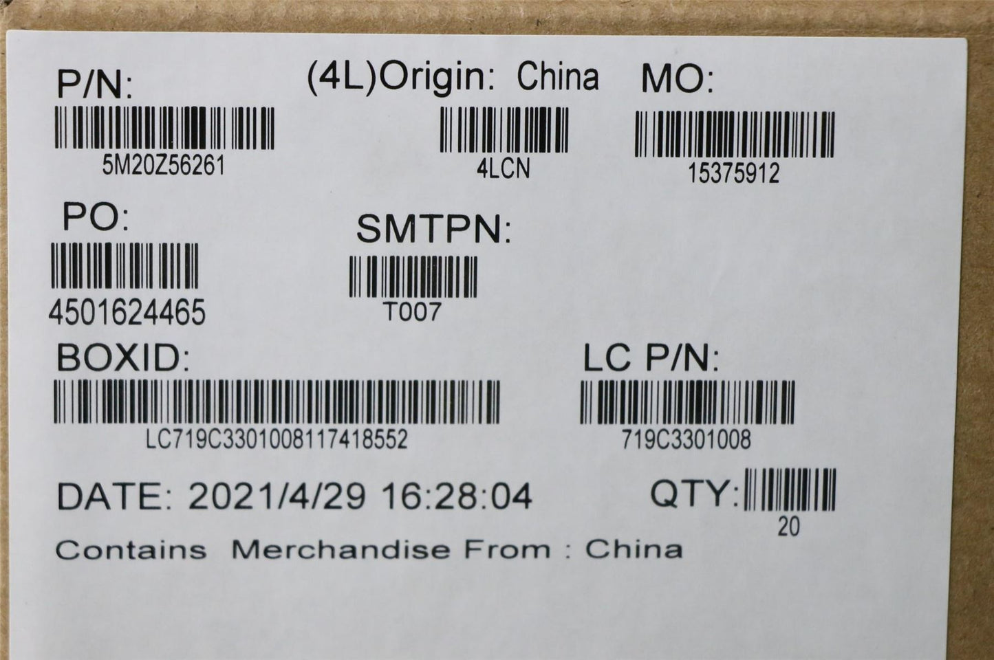 Lenovo MECHANICAL FRU Serval TRAY_SIM_MIM_SR 5M20Z56261