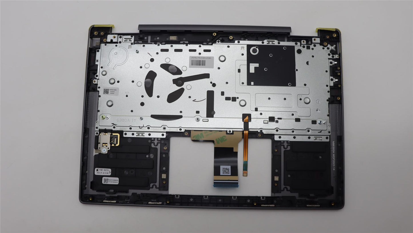 Lenovo Yoga 7 14ARP8 Keyboard Palmrest Top Cover Bulgarian Storm Grey 5CB1L47281