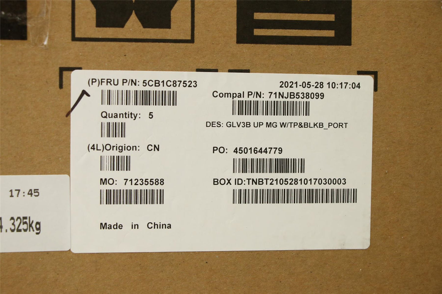 Lenovo UpperCaseASM_POR C21A4 MGBL 5CB1C87523