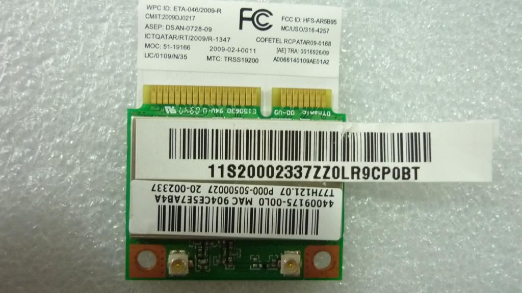 Lenovo Cbt AR9285 HB95 BGN Quanta NB WiFi WLAN Antenna Board 20002337