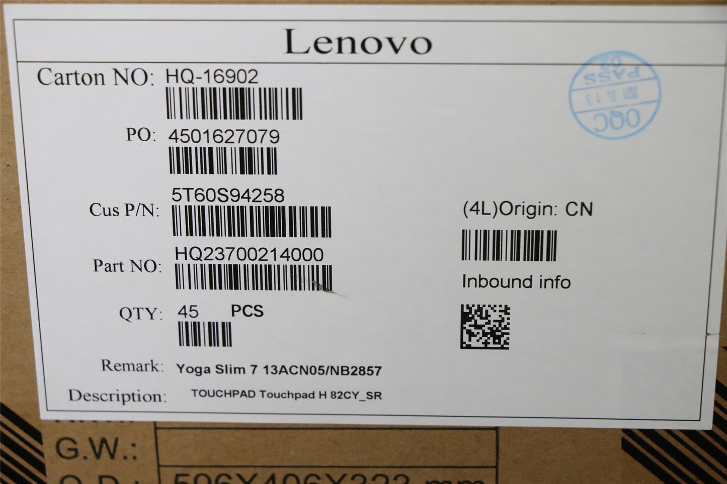 Lenovo Yoga 7-13ACN05 Trackpad Touchpad Cable Silver 5T60S94258