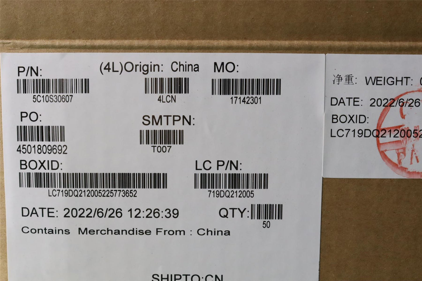 Lenovo TP Board Cable L82TD 5C10S30607
