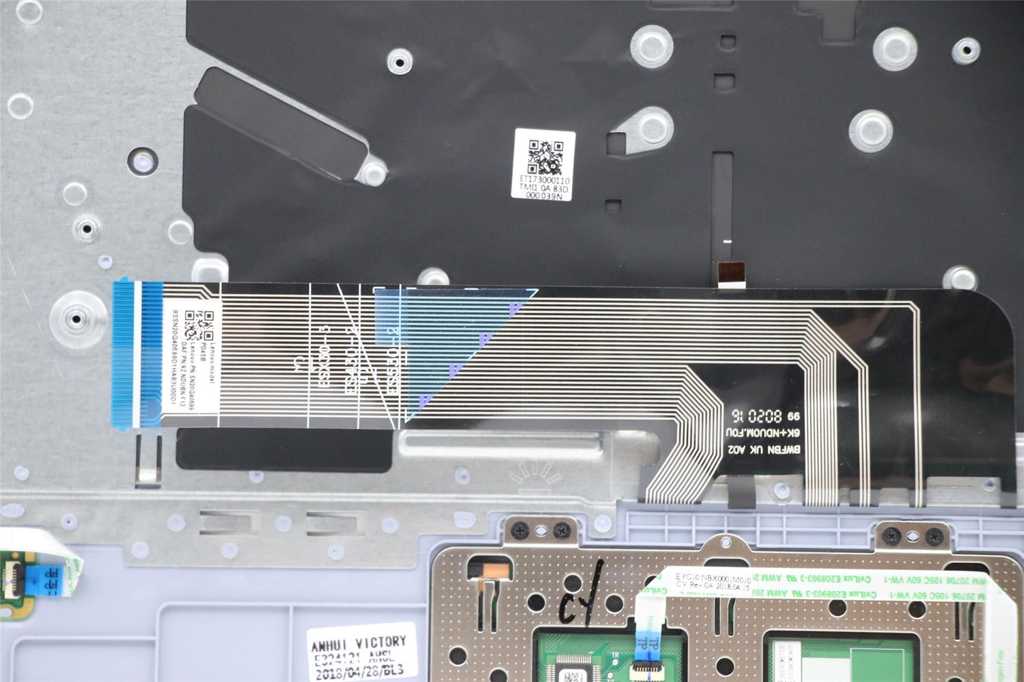 Lenovo Yoga 530-14IKB Keyboard Palmrest Top Cover Czech Blue 5CB0R08848