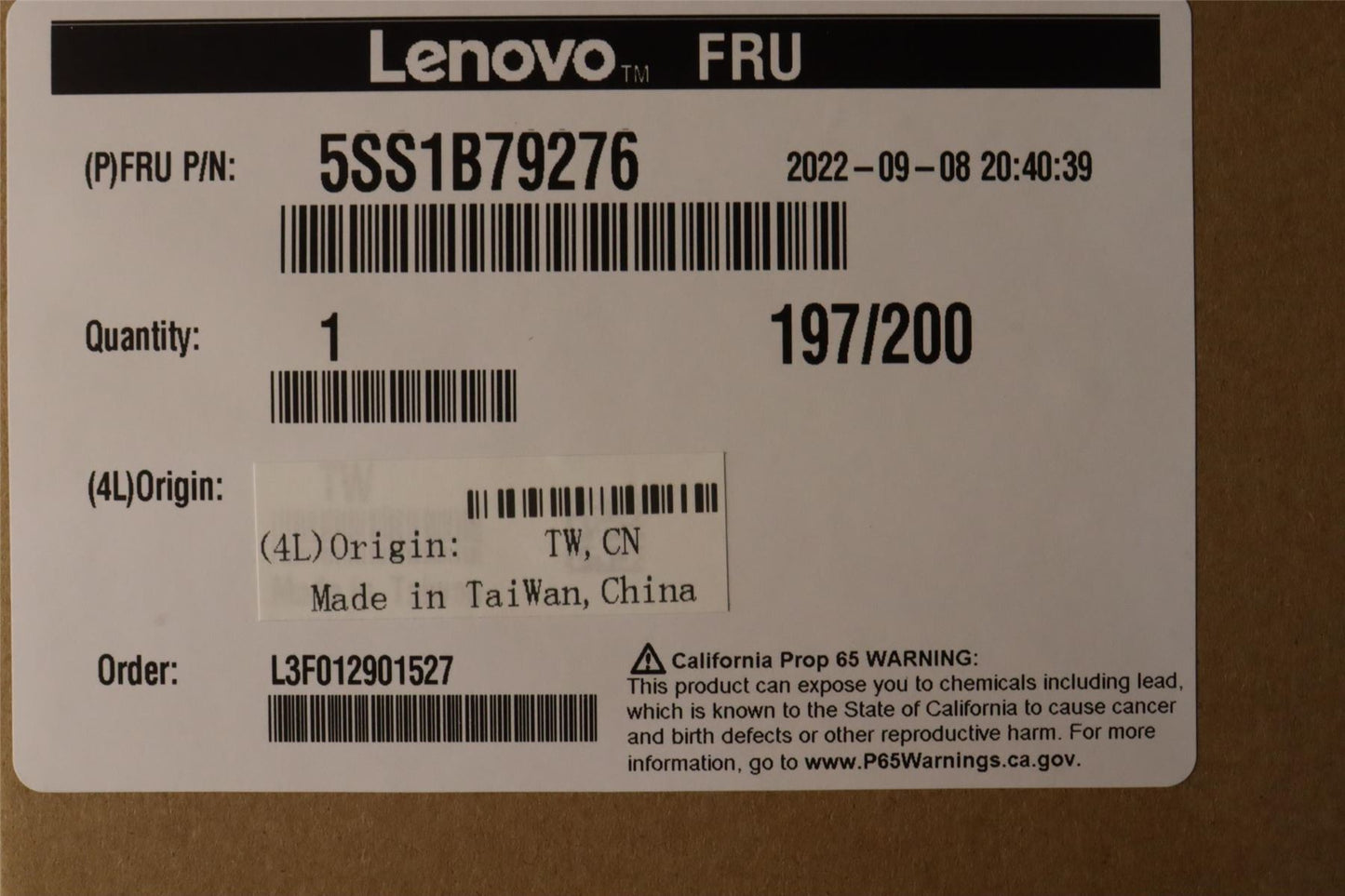 Lenovo ThinkStation P920 P910 P900 P720 P710 P700 Solid State Drive SSD 00FC101