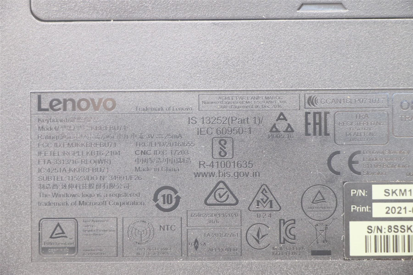 Lenovo Primax R71_G2 2.4G BKG LA_SP 5KM0U87630