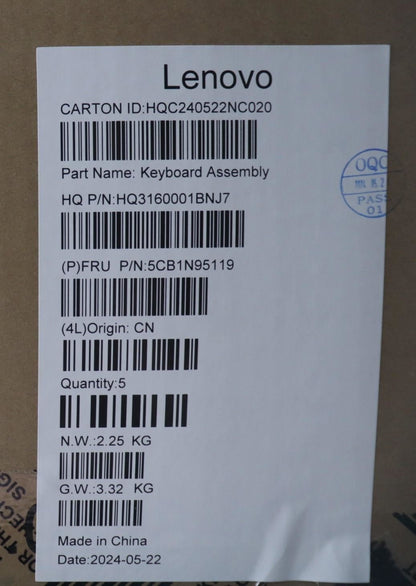 Lenovo Upper Case ASM EUROENG H83DS FP CB 5CB1N95119