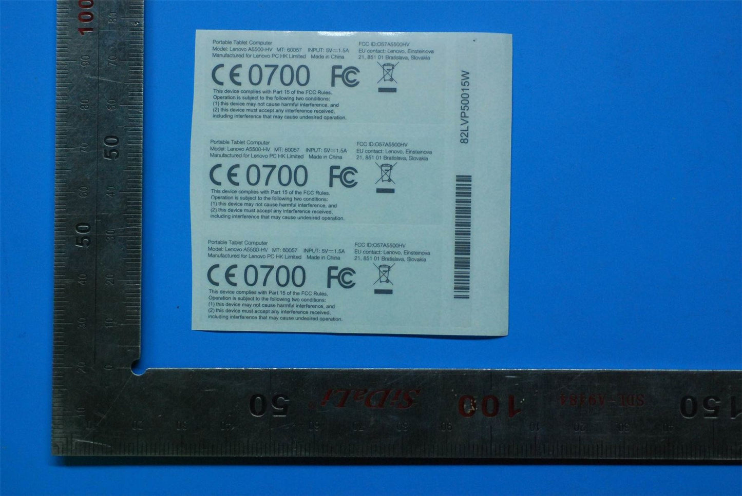 Lenovo A5500-HV Rate Label&*82LVP50015W CS 5L19A6MXLX