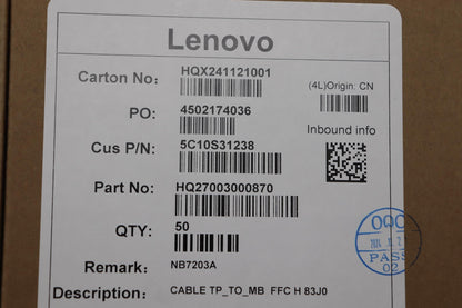 Lenovo TP_TO_MB H 83J0 FFC Cable 5C10S31238