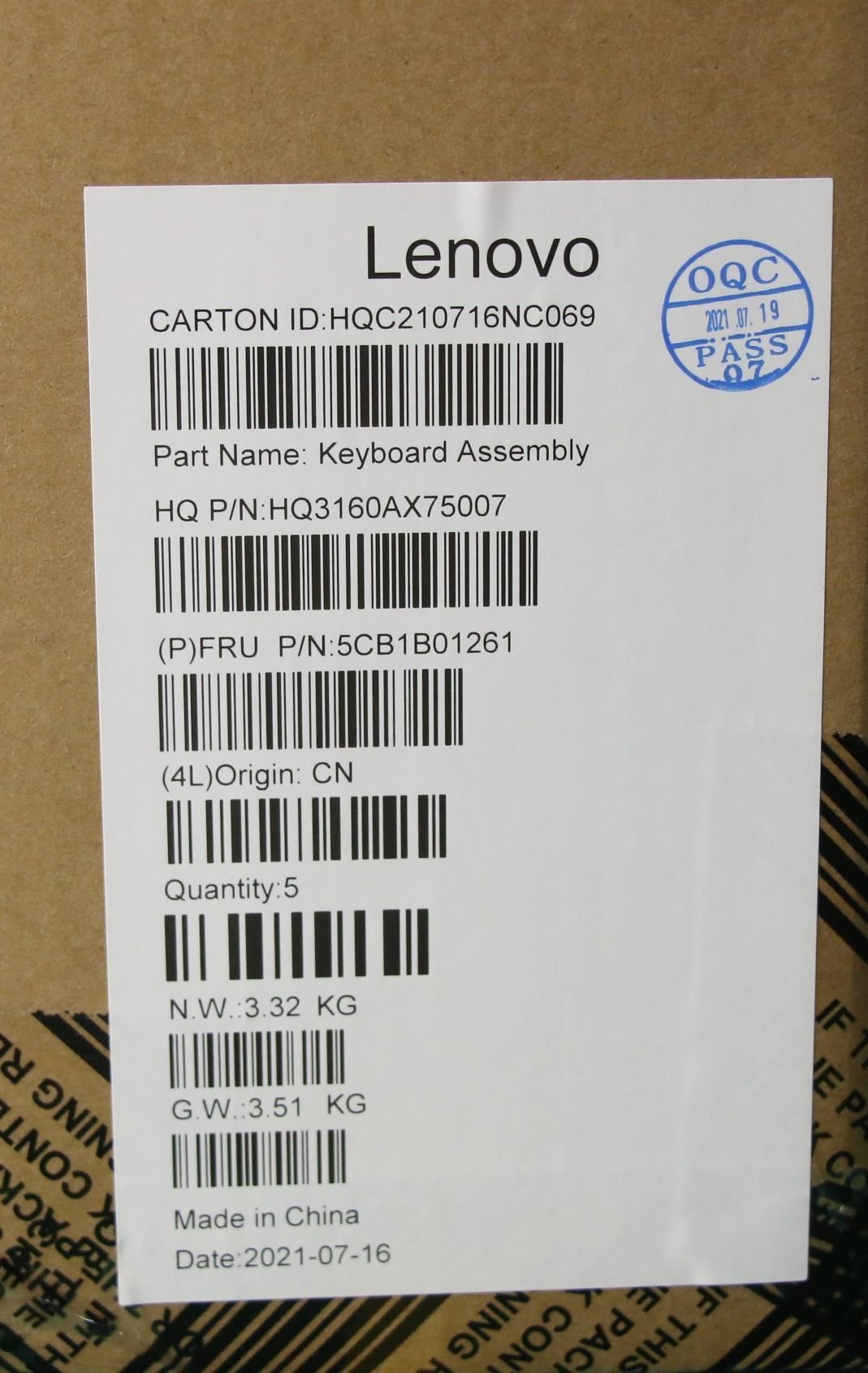 Lenovo Yoga 7-13ITL05 Palmrest Cover Touchpad Keyboard Italian Grey 5CB1B01261