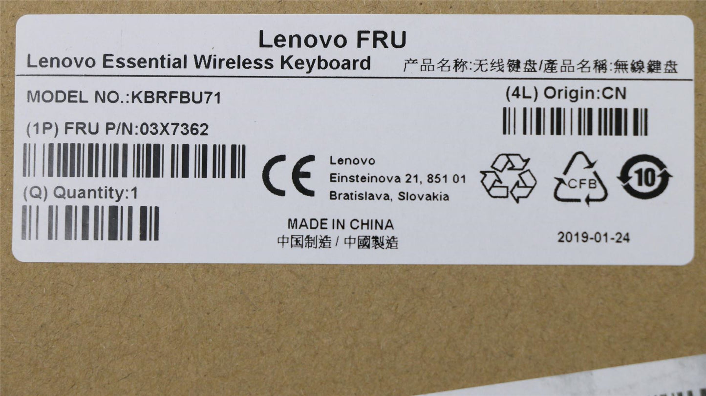 Lenovo ThinkPad T490 Wireless Keyboard Thailand Black 03X7362