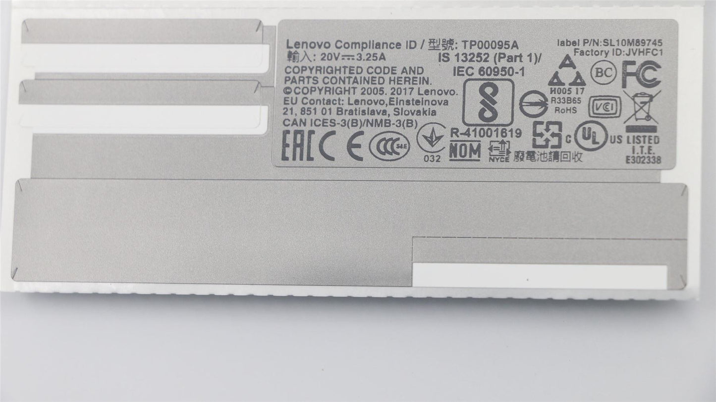 Lenovo 01LW948 LABEL Jinn FRU SYSTEM labe, Silver