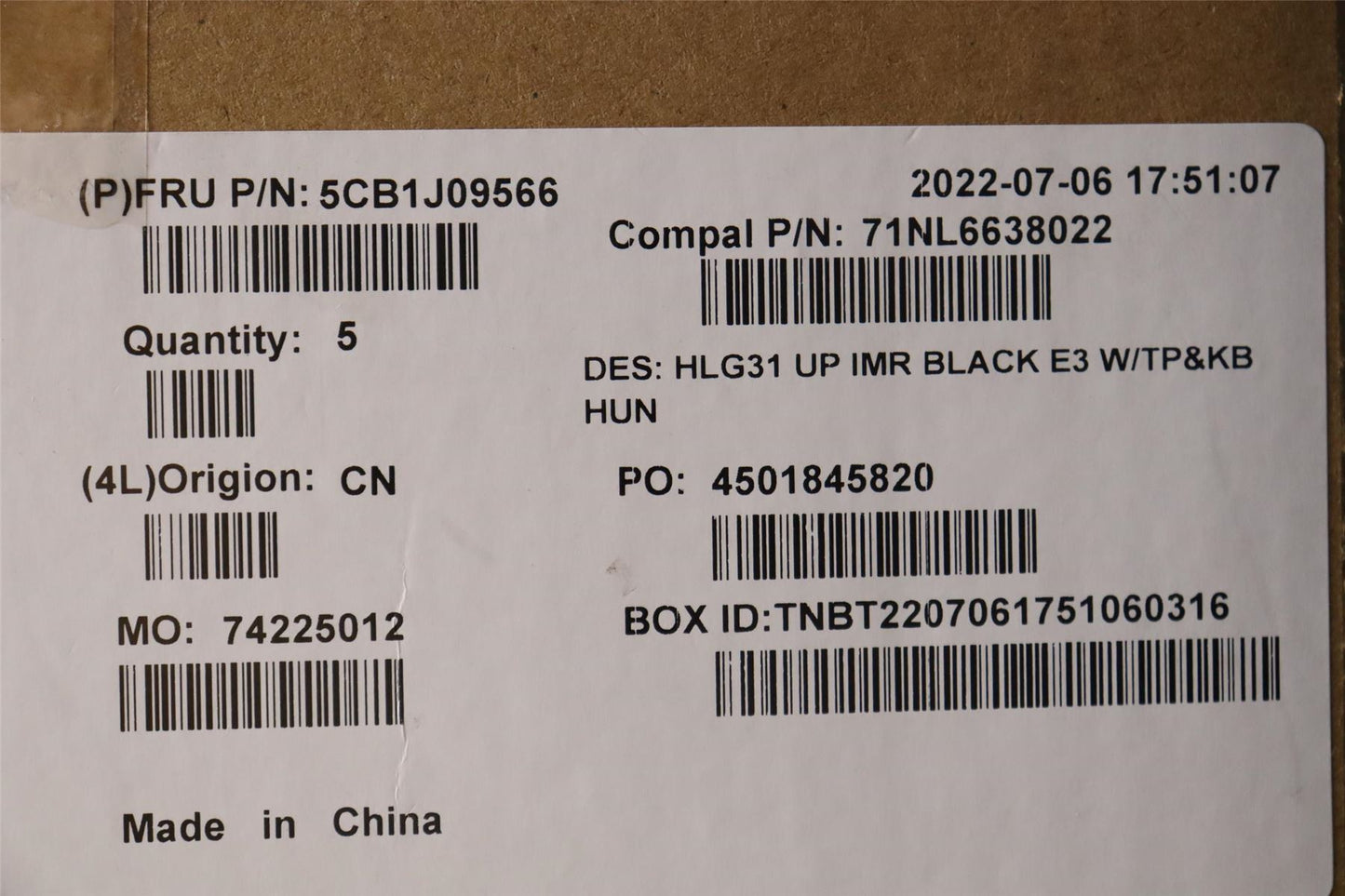 Lenovo IdeaPad 3 16IAH7 Palmrest Cover Touchpad Keyboard Hungarian 5CB1J09566