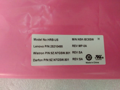 Lenovo DAF HRB 84 black frame KBD W8 US English Keyboard 25210495