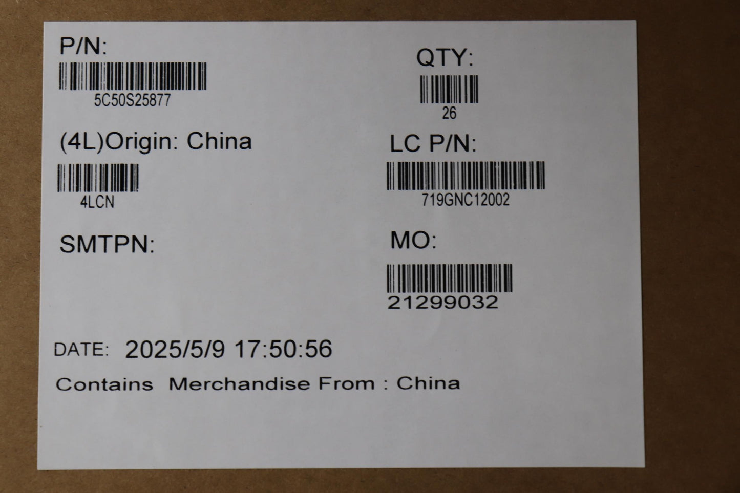 Lenovo CARDPOP L 83MW FPR_BD Fingerprint FPR Board 5C50S25877