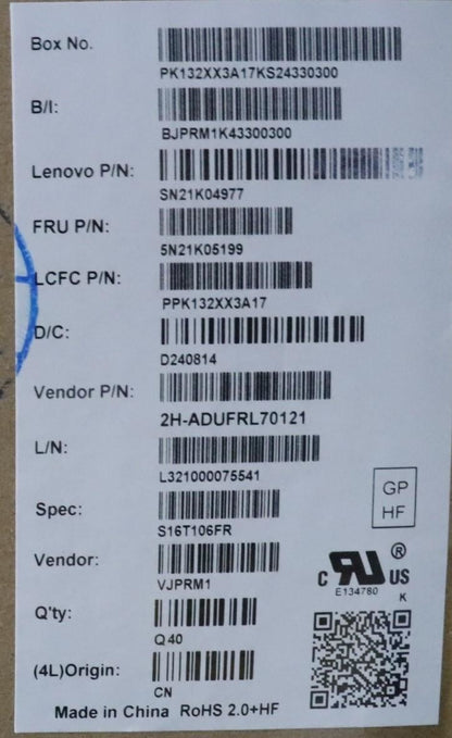 Lenovo NB_KYB CS23 NM TOP,BK-NBL,PMX,FRA 5N21K05199