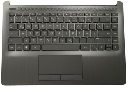 Genuine HP 14-DK 14-CF 14-DF Palmrest Cover Keyboard German Black L24818-041