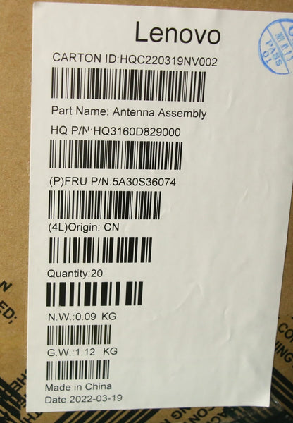 Lenovo Antenna H 82T3 Main+ Aux 5A30S36074