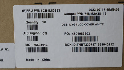 Lenovo LCD Cover C 82Y3 White 5CB1L83633