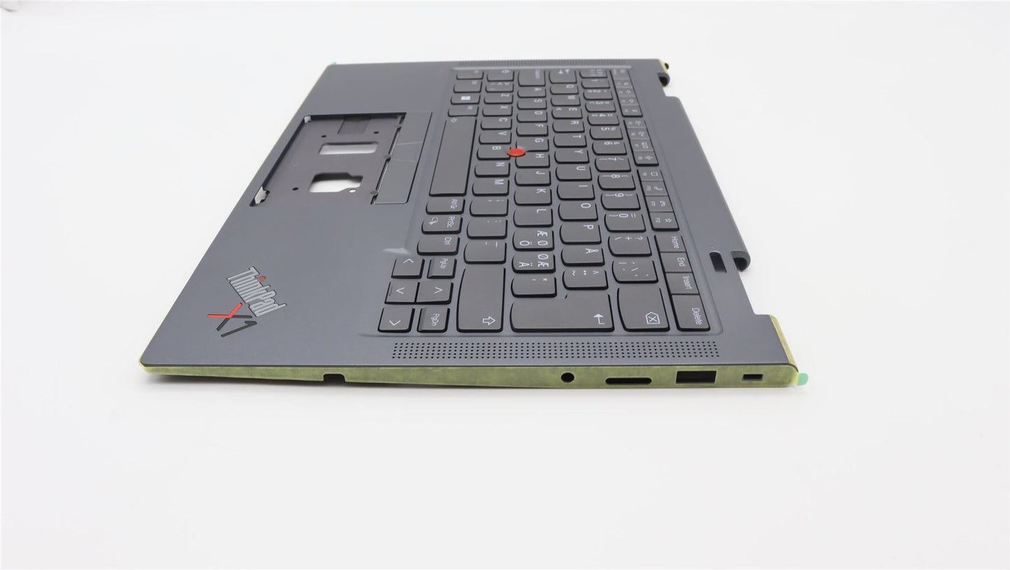 Lenovo Yoga X1 6th Keyboard Palmrest Top Cover Norwegian Grey 5M11C41022