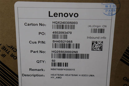 Lenovo HEATSINK HEATSINK H 83D3 UMA HY_AMD 5H40S21065