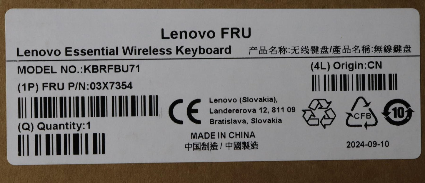 Lenovo KB MICE_BO FRU KBD Portugese 163 03X7354