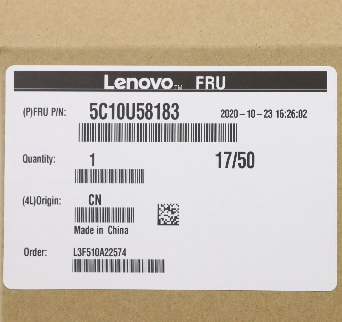 Lenovo LABEL FRU LABEL KIT for T15g 5L10V15351